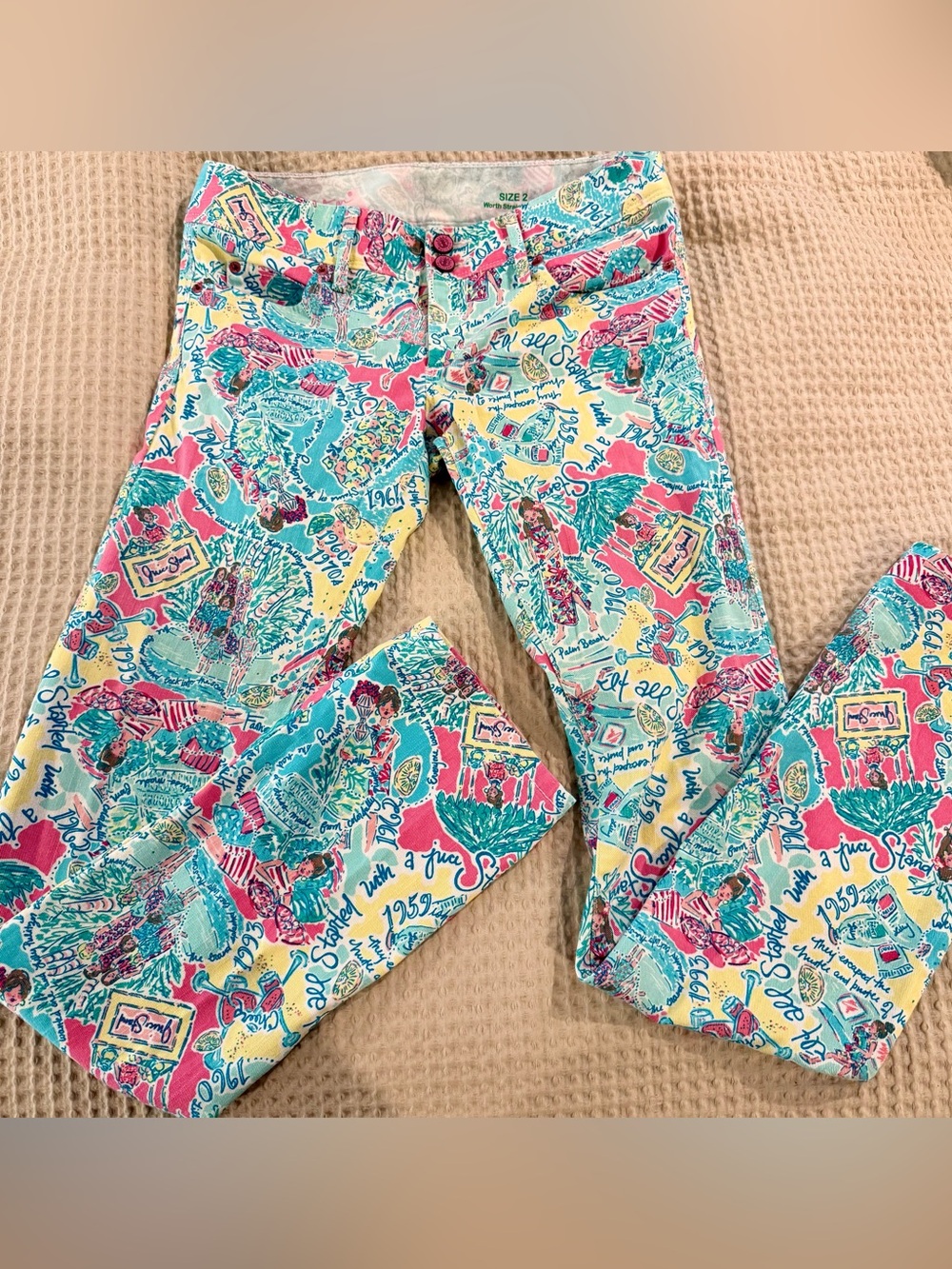 Lilly Pulitzer "It All Started With A Juice Stand" Worth Straight Jeans